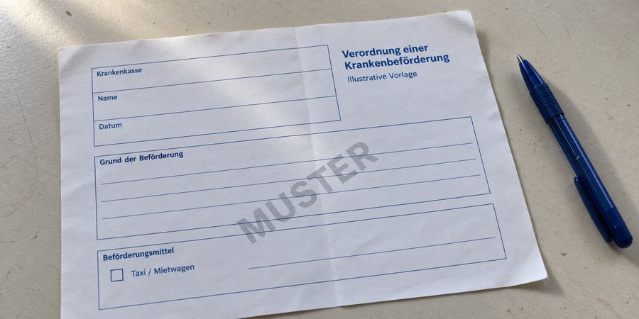 Musterformular einer Verordnung für eine Krankenbeförderung